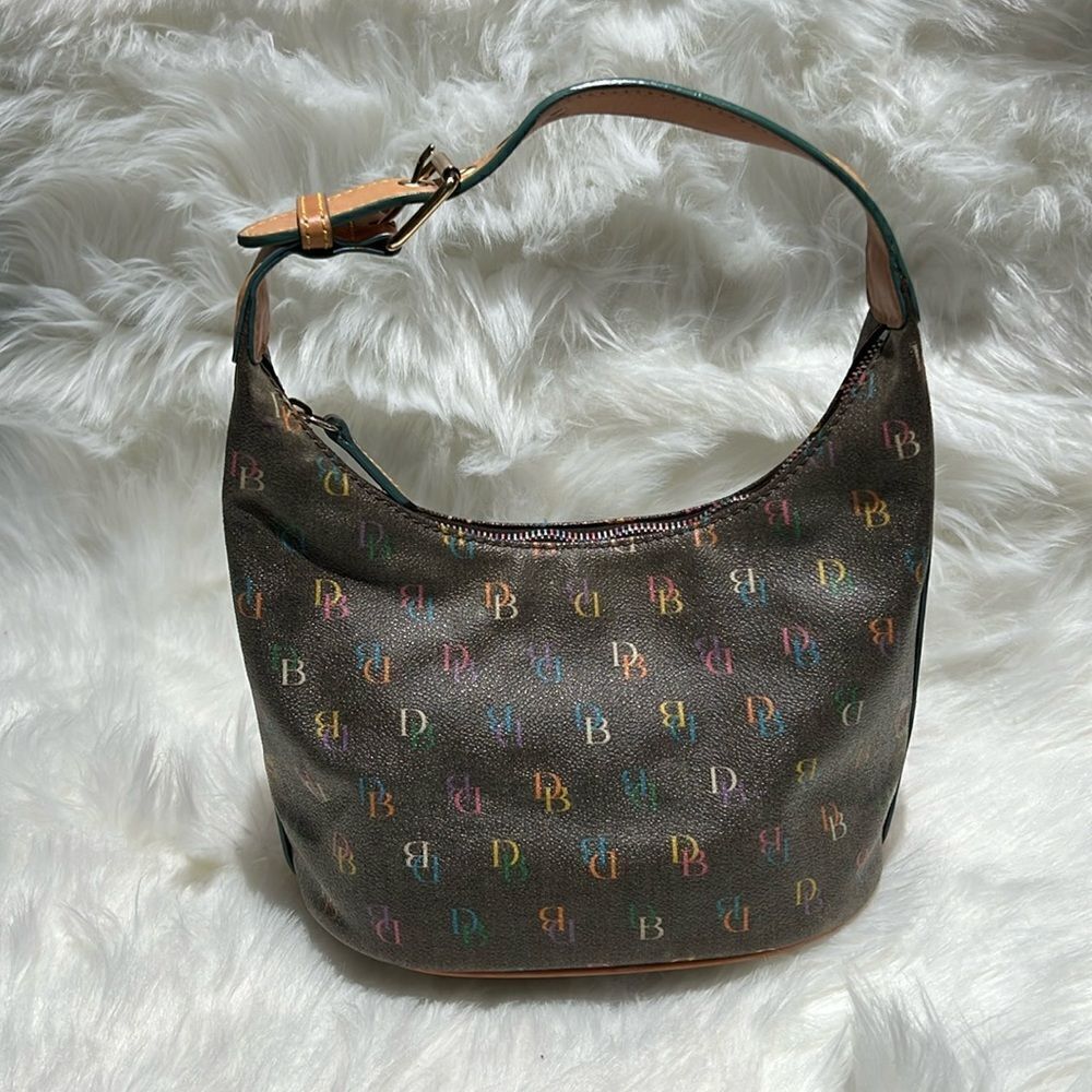 Authentic Dooney & Bourke Vintage Rainbow Handbag Adjustable leather strap A27‎